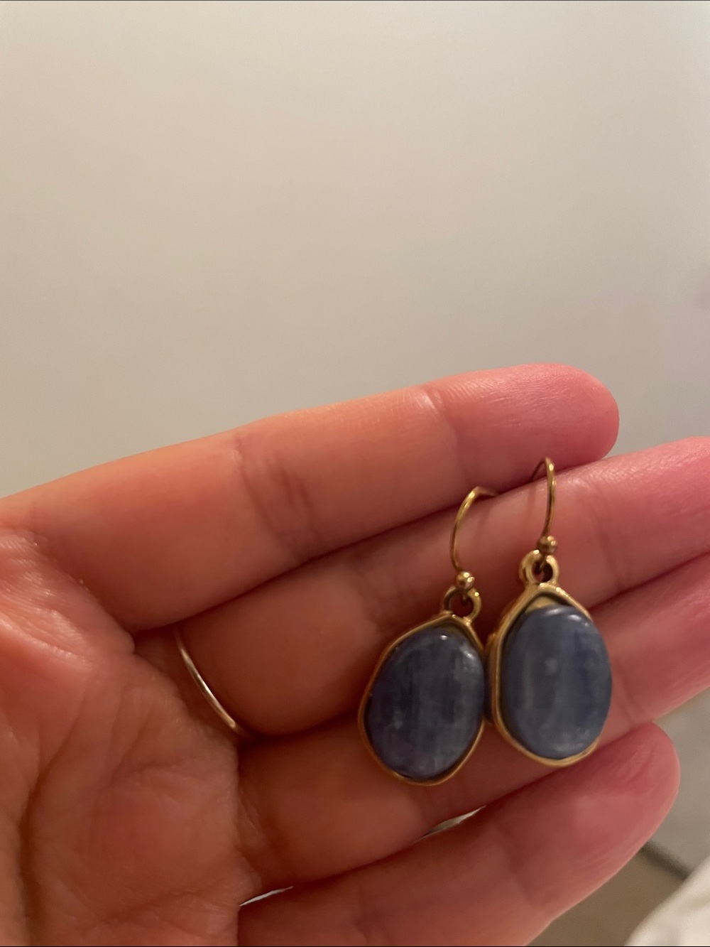 Gold-Tone Blue Stone Drop Earrings - Women Jewelry